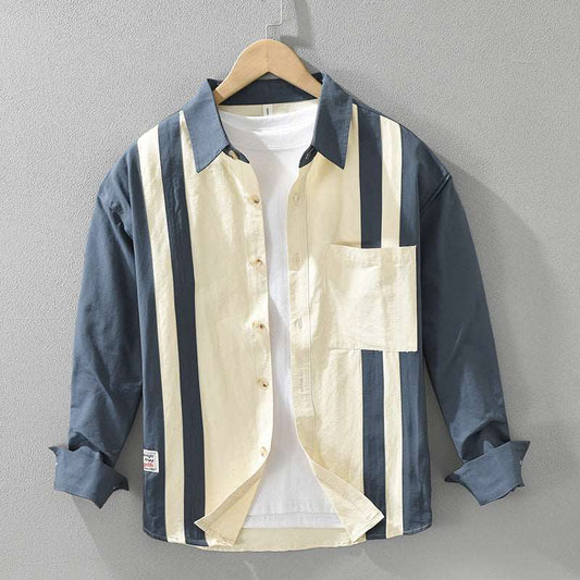 Men's Retro Stripes Long-sleeved Shirt - ChoreGirl