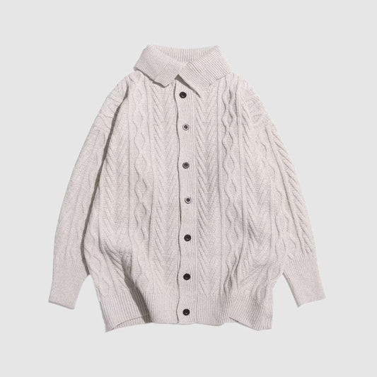 Men's Retro Twist Knit Cardigan - ChoreGirl