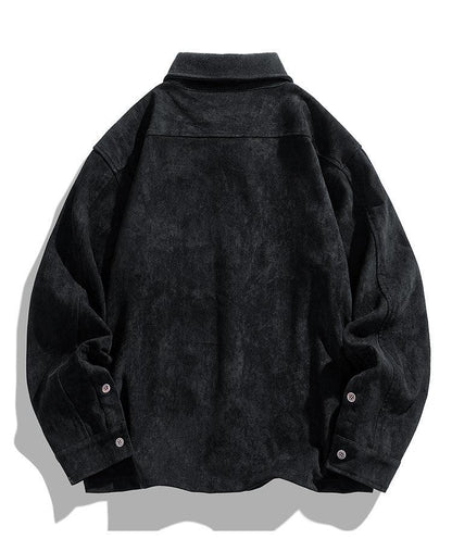 Men's Retro Velvet Long Sleeve Shirt - ChoreGirl