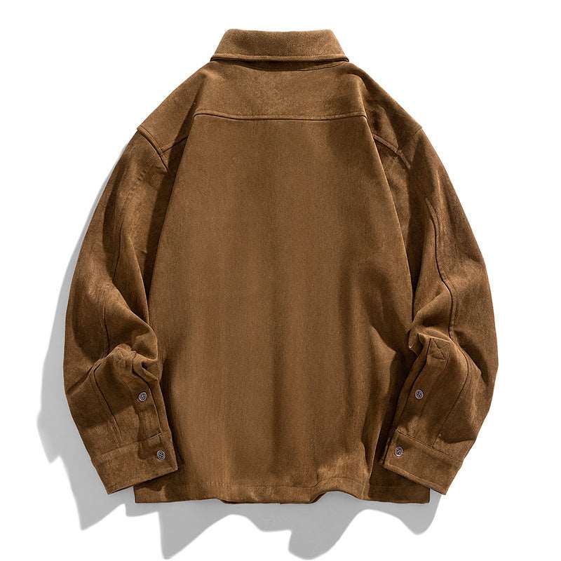 Men's Retro Velvet Long Sleeve Shirt - ChoreGirl