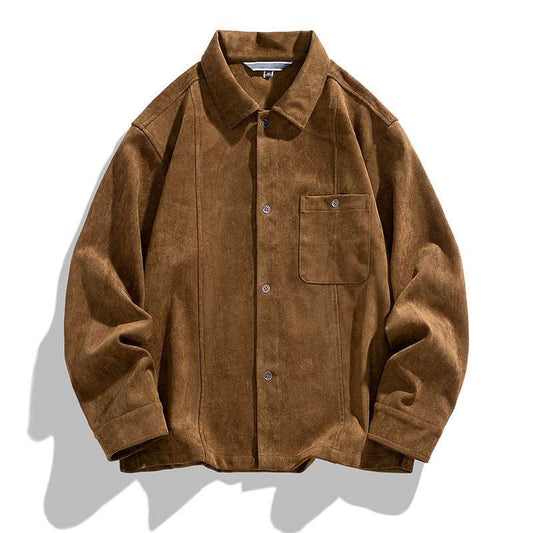 Men's Retro Velvet Long Sleeve Shirt - ChoreGirl