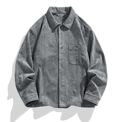 Men's Retro Velvet Long Sleeve Shirt - ChoreGirl