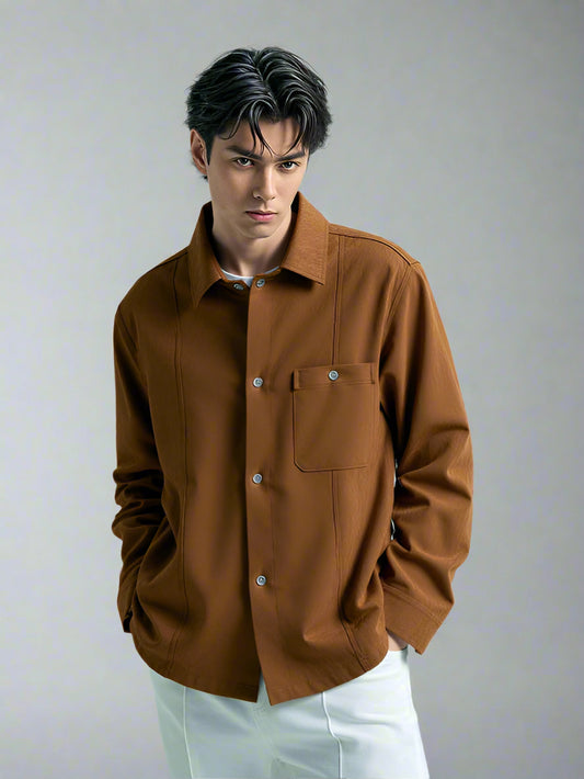 Men's Retro Velvet Long Sleeve Shirt