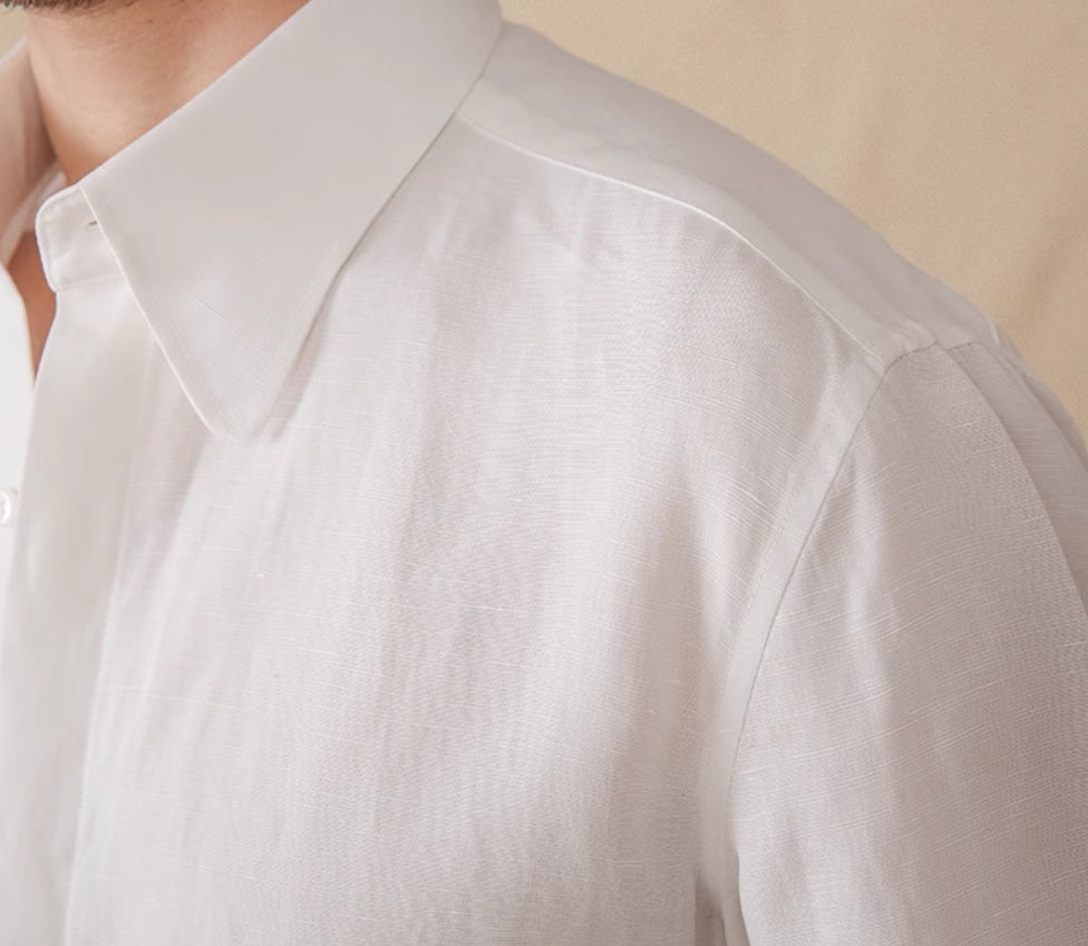 Men's Skin-friendly Draping Lyocell Long Sleeves Linen Shirt - ChoreGirl