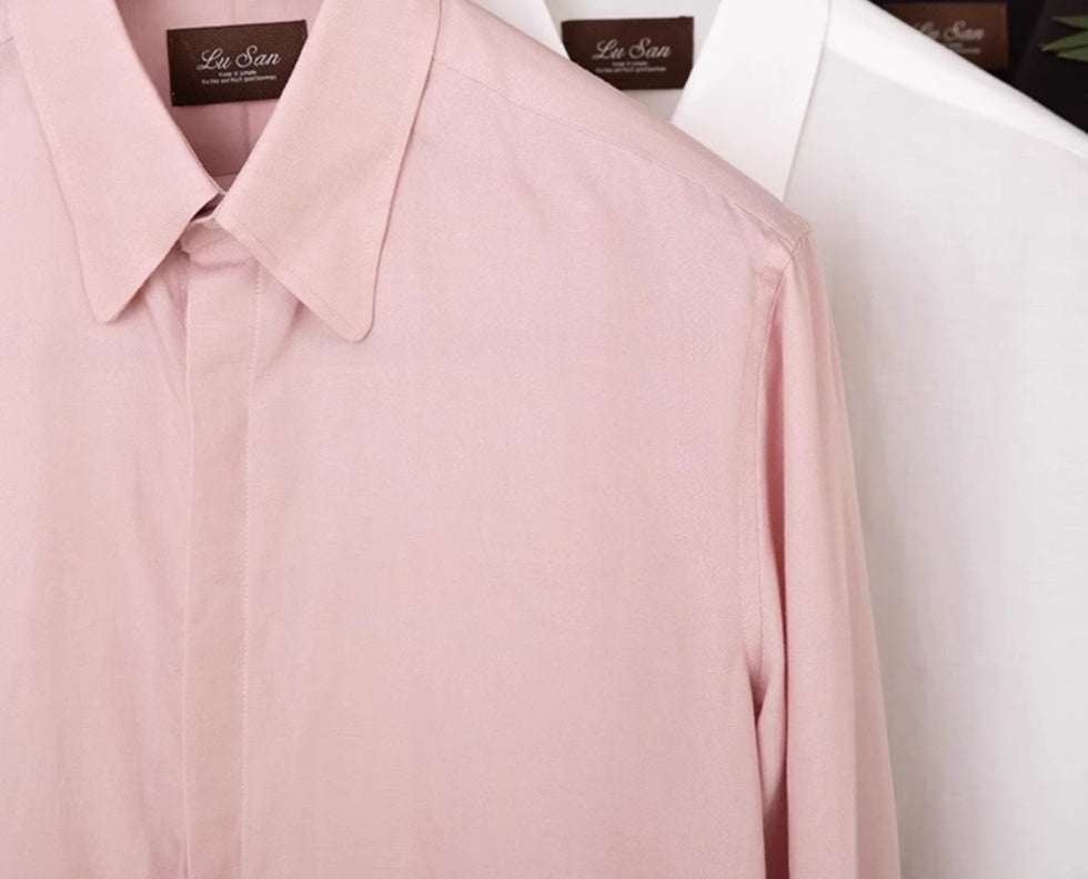 Men's Skin-friendly Draping Lyocell Long Sleeves Linen Shirt - ChoreGirl