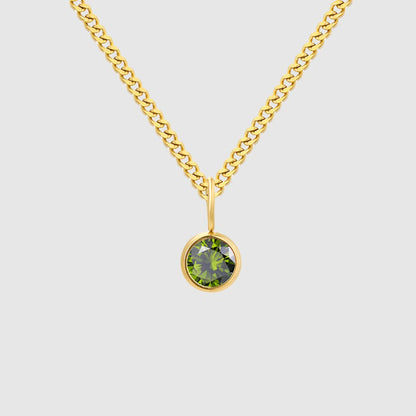 Unisex Stainless Steel Necklace With Diamond Birthstone Pendant - ChoreGirl
