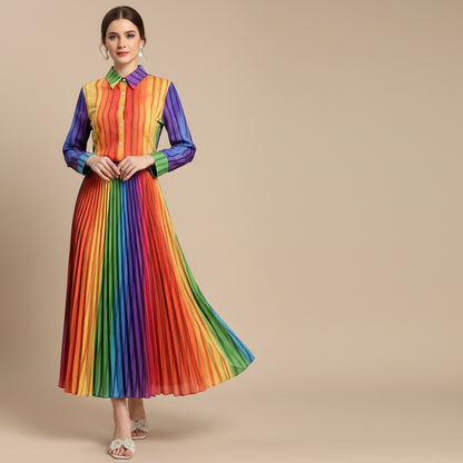 Zweiteiliges Damen-Set: Bluse mit Stehkragen und hochtaillierter Rock