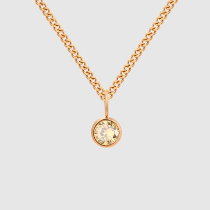 Unisex Stainless Steel Necklace With Diamond Birthstone Pendant - ChoreGirl
