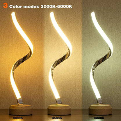Modern Curved LED Spiral Table Lamp - ChoreGirl