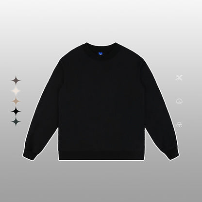 Unisex Heavy Terry Solid Color Loose Round Neck Sweatshirt and Sweatpants - ChoreGirl