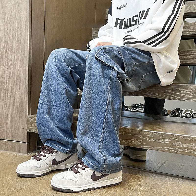 Men's Retro Loose Washed Out Jeans - ChoreGirl