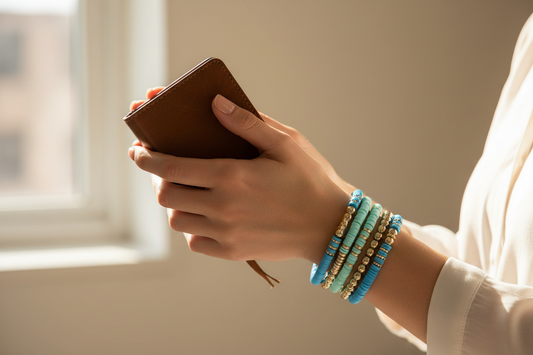 Elegant Retro Bohemian Polymer Clay Ball Bracelet Set - Women