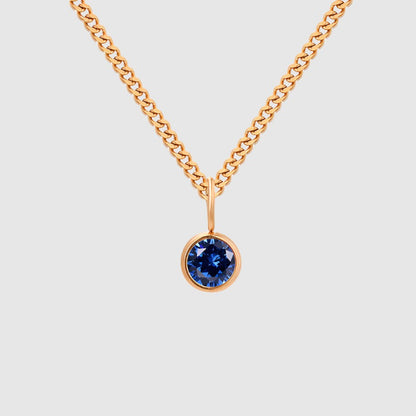 Unisex Stainless Steel Necklace With Diamond Birthstone Pendant - ChoreGirl