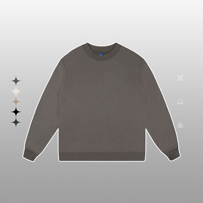 Unisex Heavy Terry Solid Color Loose Round Neck Sweatshirt and Sweatpants - ChoreGirl