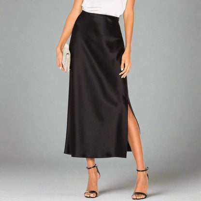 Women's Long High Waist Elastic Split Skirt - ChoreGirl