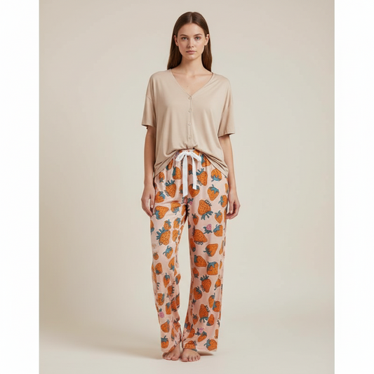 Damen-Pyjama-Set aus Modal-Baumwollseide – Leichte Loungewear