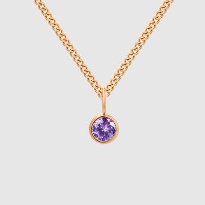 Unisex Stainless Steel Necklace With Diamond Birthstone Pendant - ChoreGirl