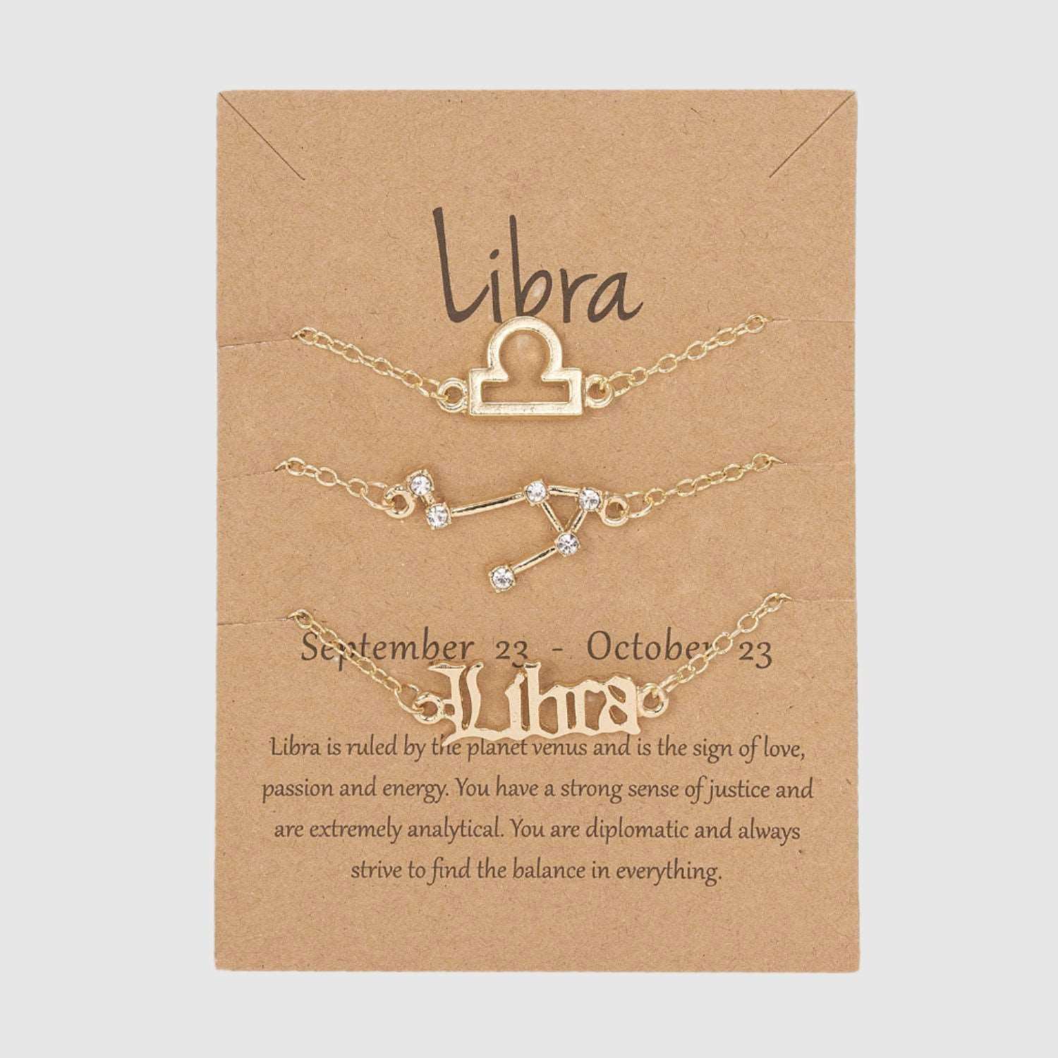Astrological Sign Three-piece Bracelet Set - ChoreGirl