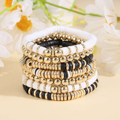 Retro Bohemian Polymer Clay Ball Bracelet Set - ChoreGirl