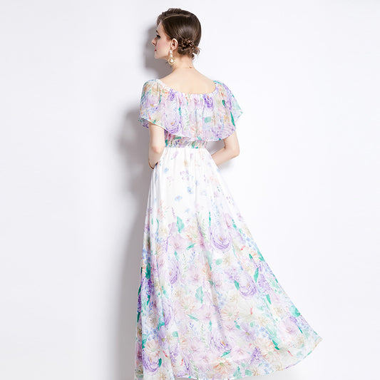 Women's Fairy Style Off-Shoulder Floral Dress - ChoreGirl
