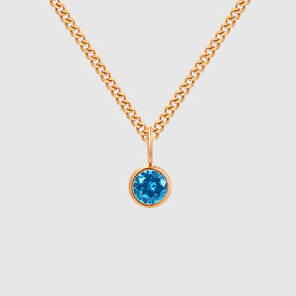 Unisex Stainless Steel Necklace With Diamond Birthstone Pendant - ChoreGirl