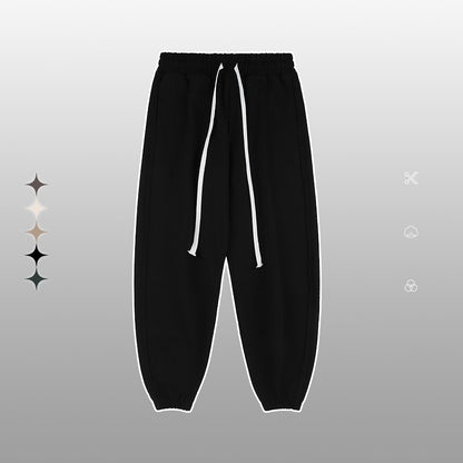 Unisex Heavy Terry Solid Color Loose Round Neck Sweatshirt and Sweatpants - ChoreGirl