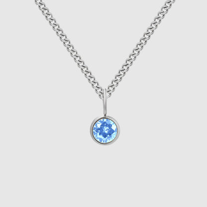 Unisex Stainless Steel Necklace With Diamond Birthstone Pendant - ChoreGirl