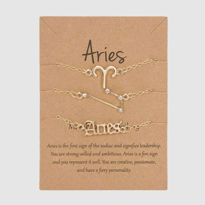 Astrological Sign Three-piece Bracelet Set - ChoreGirl