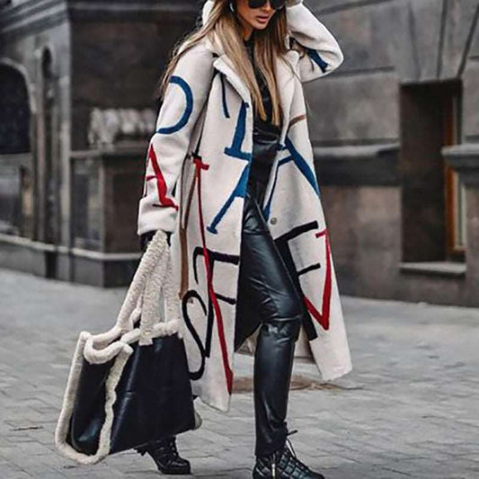 Women's Long-sleeved Lapel Collar Mid-length Woolen Coat - ChoreGirl