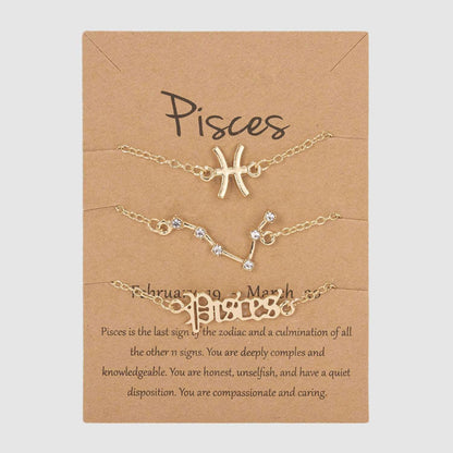 Astrological Sign Three-piece Bracelet Set - ChoreGirl