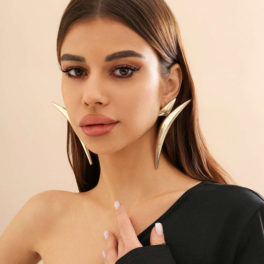 Women's Exaggerated Geometry Bold Triangle Stud Earrings - ChoreGirl