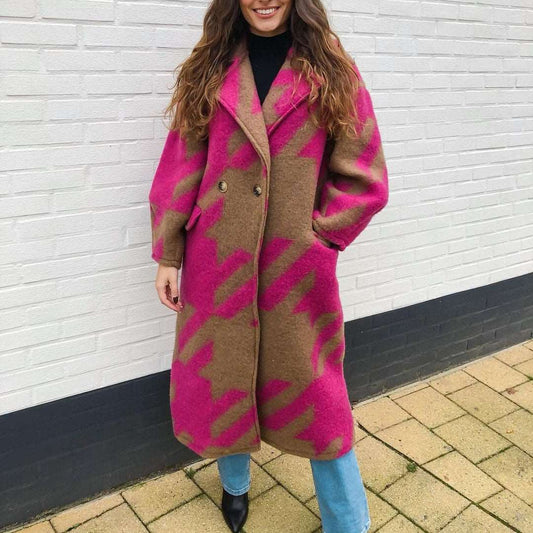 Women's Long Sleeved Turn-down Collar Coat - ChoreGirl