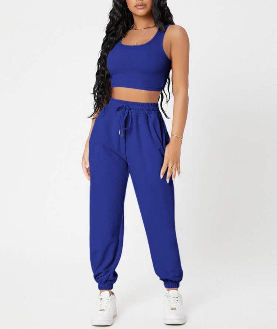 Women's Casual Basics Round Neck Knitted Top and High Waist Pants Outfit Set - ChoreGirl