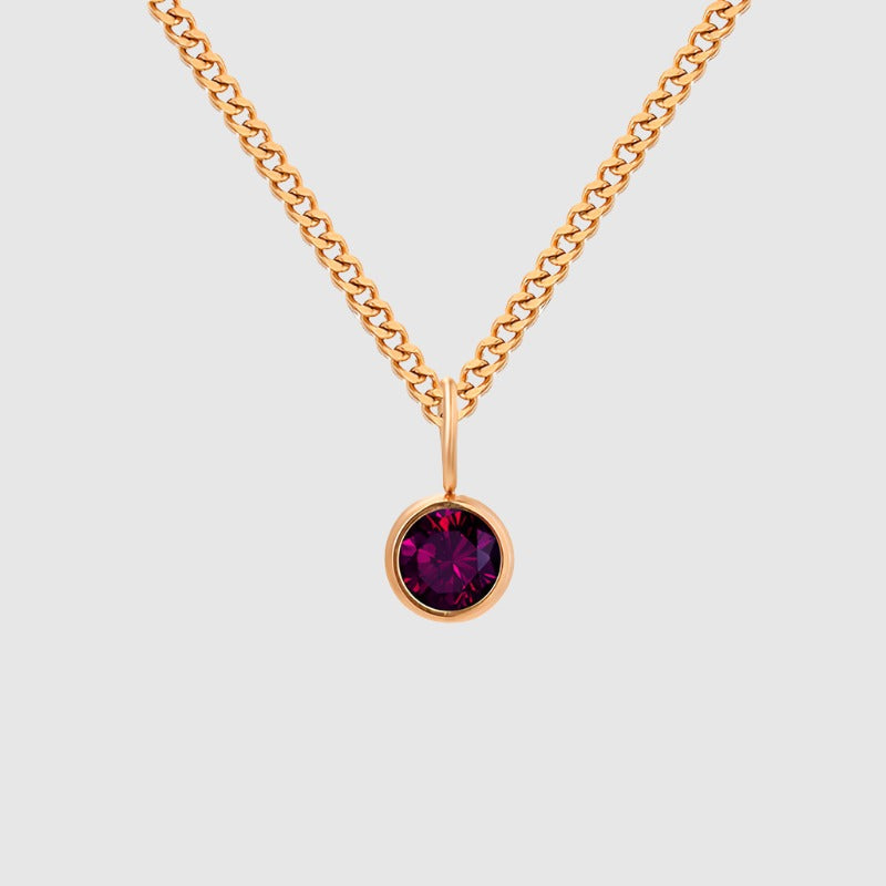 Unisex Stainless Steel Necklace With Diamond Birthstone Pendant - ChoreGirl