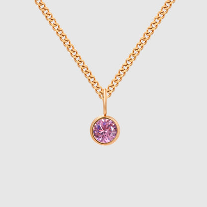 Unisex Stainless Steel Necklace With Diamond Birthstone Pendant - ChoreGirl