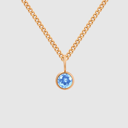 Unisex Stainless Steel Necklace With Diamond Birthstone Pendant - ChoreGirl