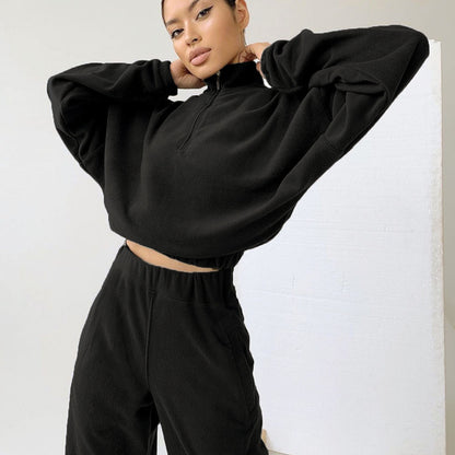Women's Casual Long Sleeved Sweatshirt and Pants Two-piece Outfit Set - ChoreGirl