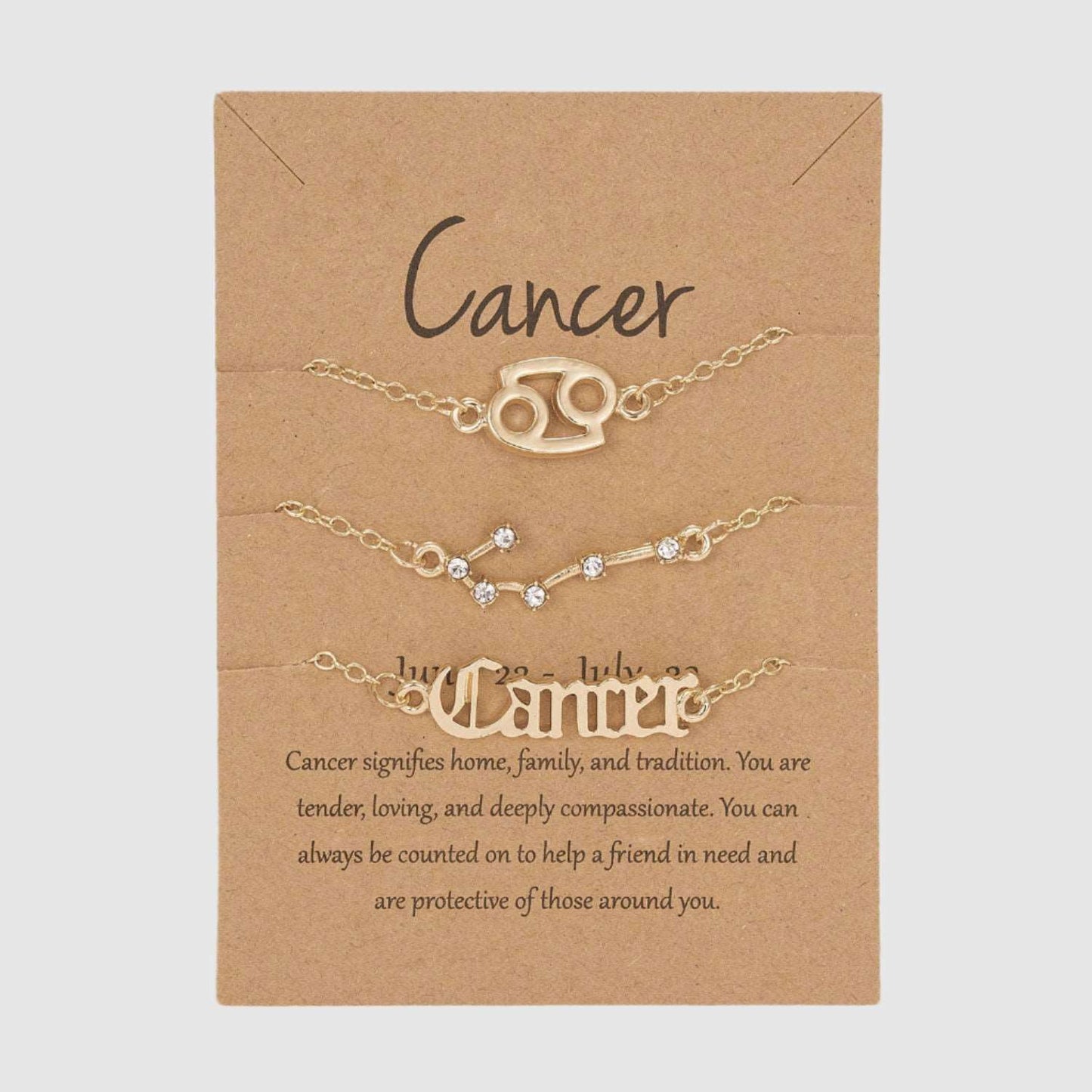 Astrological Sign Three-piece Bracelet Set - ChoreGirl