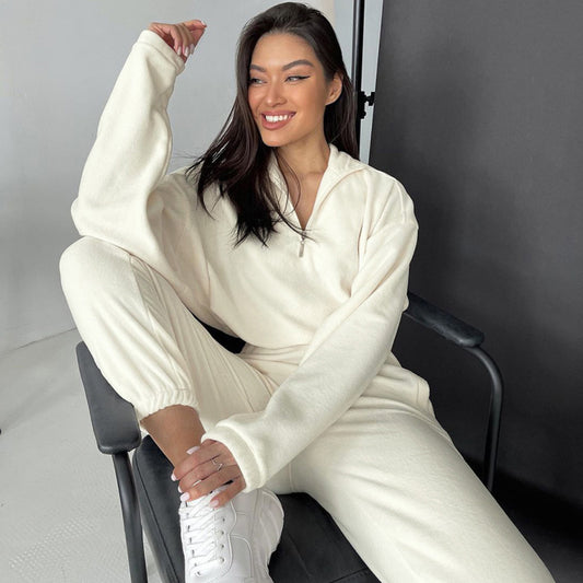 Women's Casual Long Sleeved Sweatshirt and Pants Two-piece Outfit Set - ChoreGirl