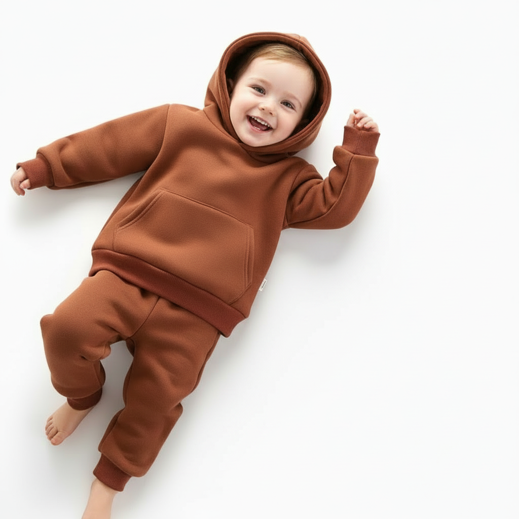 Elegantes Baby-Kapuzen-Outfit-Set – zweiteilig