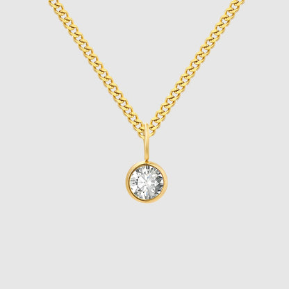 Unisex Stainless Steel Necklace With Diamond Birthstone Pendant - ChoreGirl
