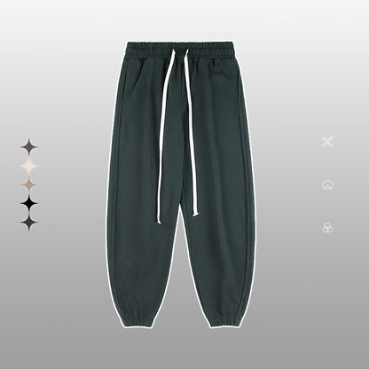 Unisex Heavy Terry Solid Color Loose Round Neck Sweatshirt and Sweatpants - ChoreGirl