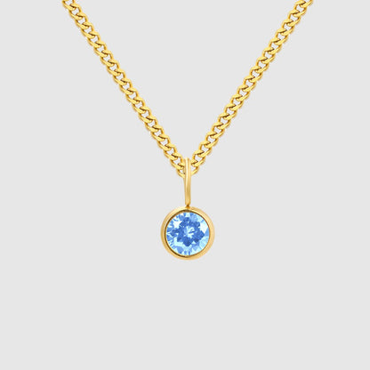 Unisex Stainless Steel Necklace With Diamond Birthstone Pendant - ChoreGirl