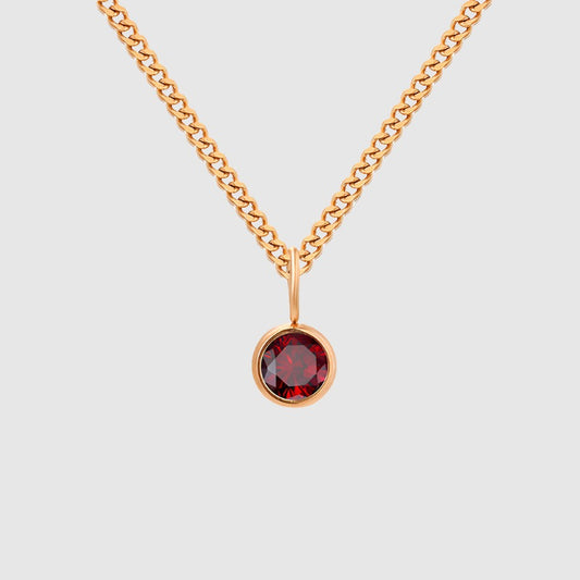 Unisex Stainless Steel Necklace With Diamond Birthstone Pendant - ChoreGirl