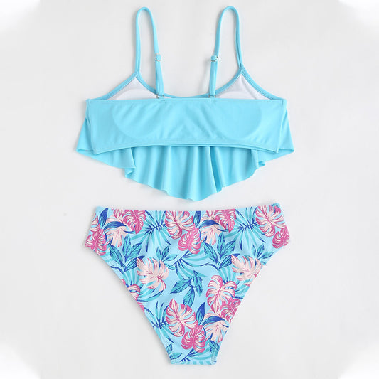 Girls Cute Light Blue Swimsuit - ChoreGirl