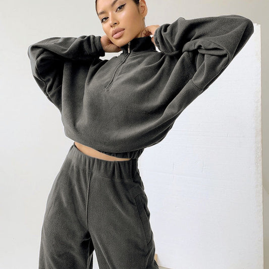 Women's Casual Long Sleeved Sweatshirt and Pants Two-piece Outfit Set - ChoreGirl