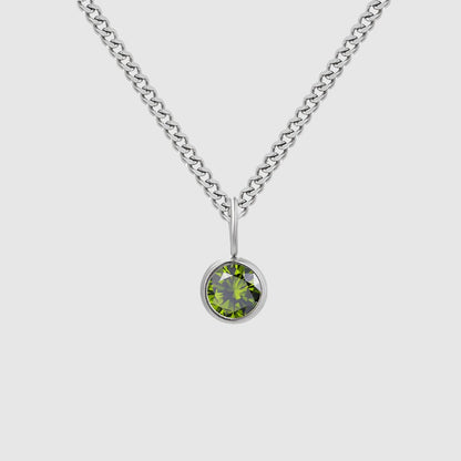Unisex Stainless Steel Necklace With Diamond Birthstone Pendant - ChoreGirl