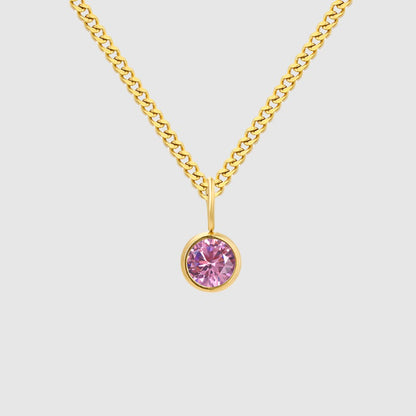 Unisex Stainless Steel Necklace With Diamond Birthstone Pendant - ChoreGirl