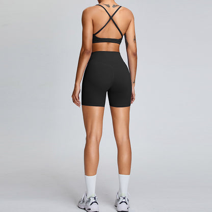 Women's Belly Contracting and Hip Lifting Yoga Shorts and Top Activewear Set - ChoreGirl