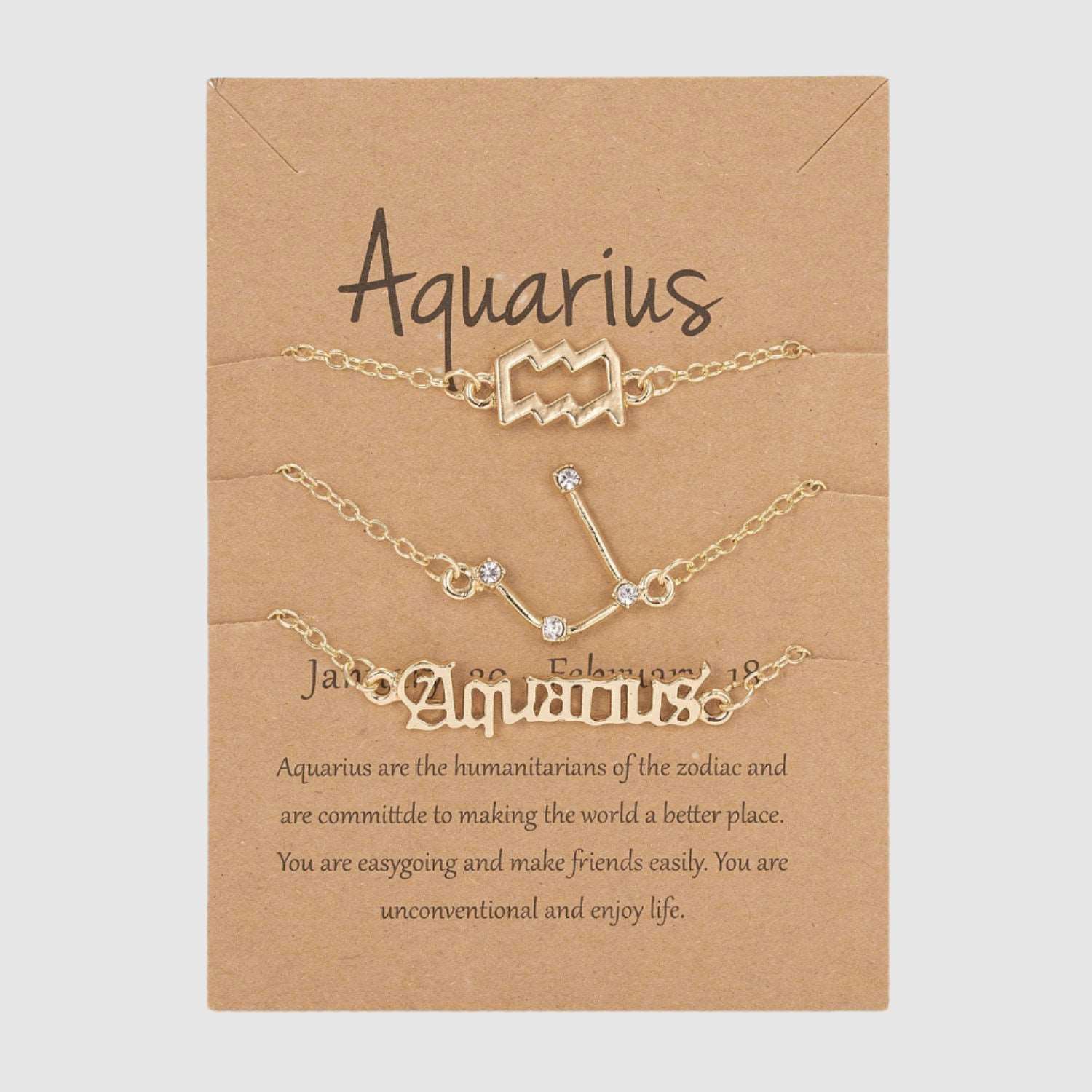 Astrological Sign Three-piece Bracelet Set - ChoreGirl